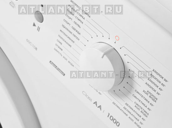 Программы стирки стиральной машины ATLANT СМА 60С108